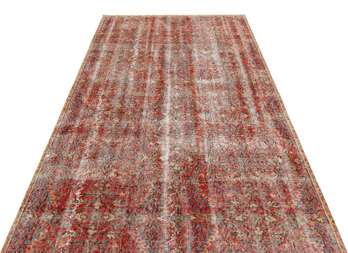Atina Red Vintage Wool Handmade Area Rug 5'6" x 8'0"