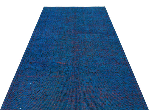 Atina Blue Vintage Wool Handmade Area Rug 4'11" x 8'5"