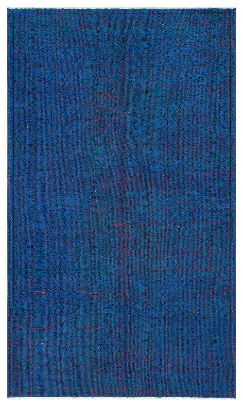 Atina Blue Vintage Wool Handmade Area Rug 4'11" x 8'5"