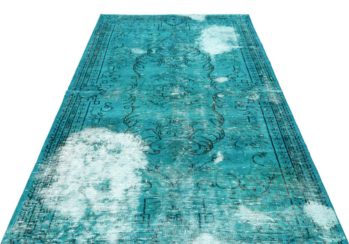 Atina Turquoise Vintage Wool Handmade Area Rug 5'1" x 8'4"
