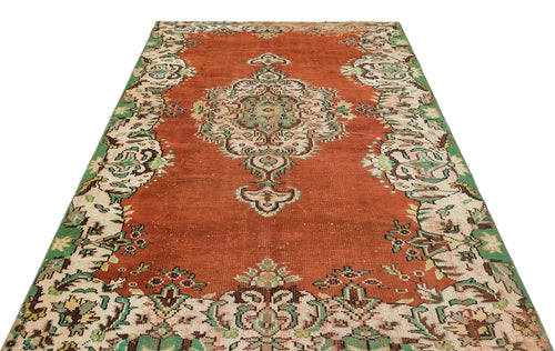 Atina Red Vintage Wool Handmade Area Rug 5'11" x 8'7"