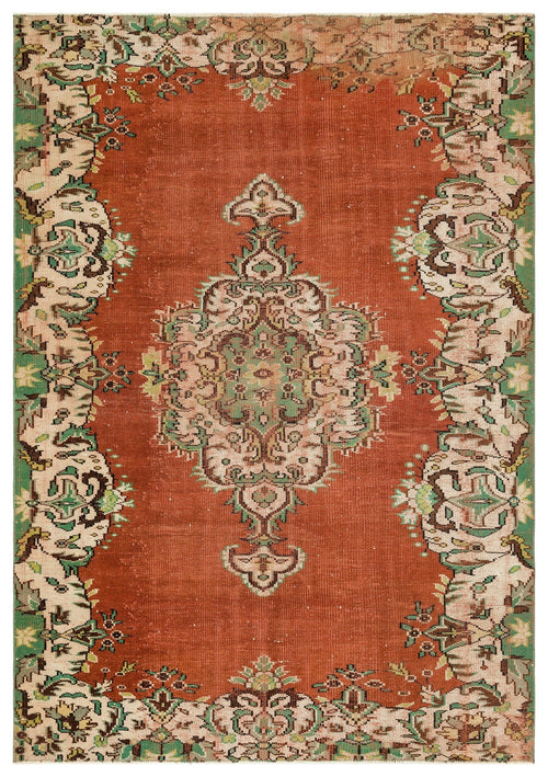 Atina Red Vintage Wool Handmade Area Rug 5'11" x 8'7"