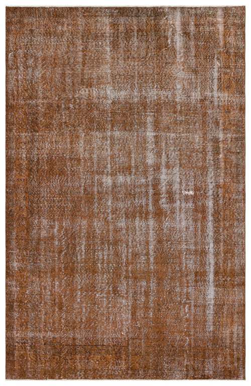 Atina Brown Vintage Wool Handmade Area Rug 6'7" x 10'1"
