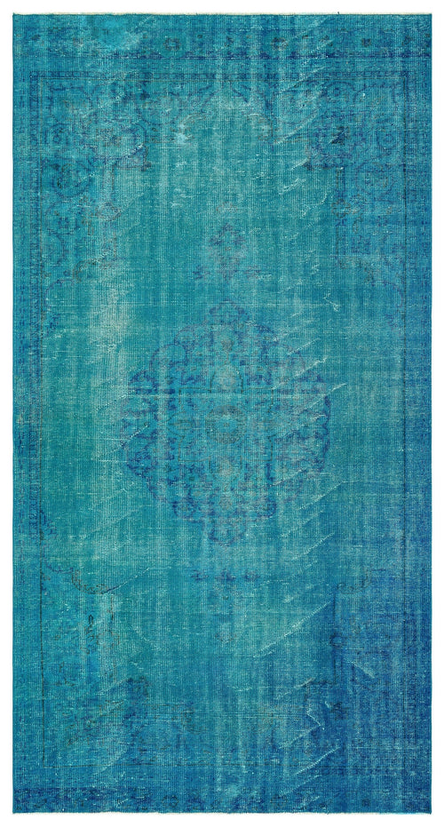 Atina Turquoise Vintage Wool Handmade Area Rug 5'11" x 9'4"