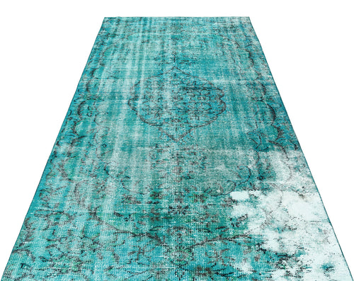 Atina Turquoise Vintage Wool Handmade Area Rug 4'8" x 8'9"