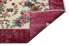 Atina Burgundy Frame Wool Handmade Area Rug 6'11" x 10'0"