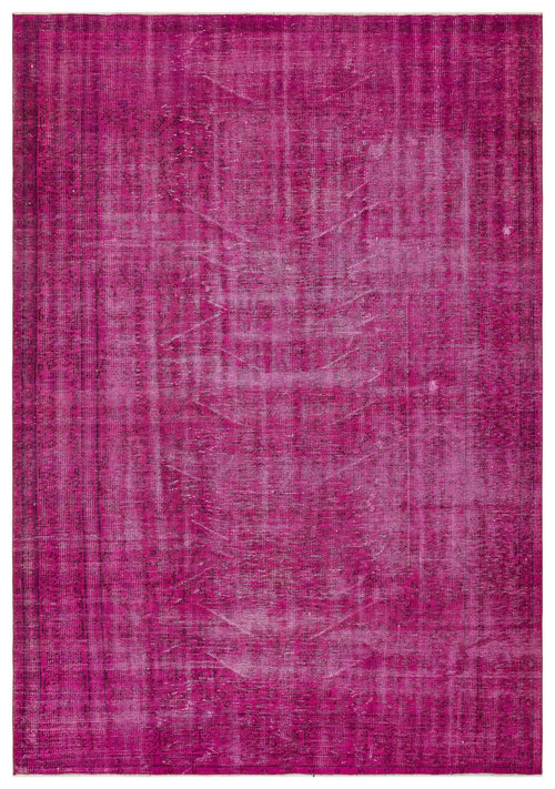 Atina Pink Vintage Wool Handmade Area Rug 6'7" x 9'5"