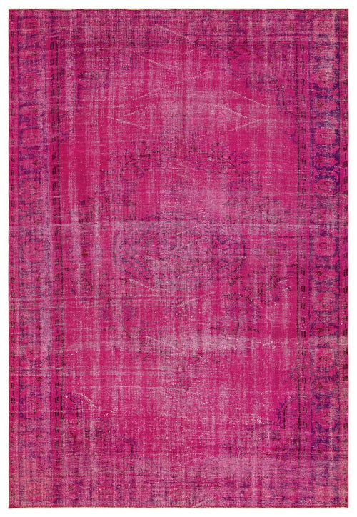 Atina Pink Vintage Wool Handmade Area Rug 6'0" x 9'5"
