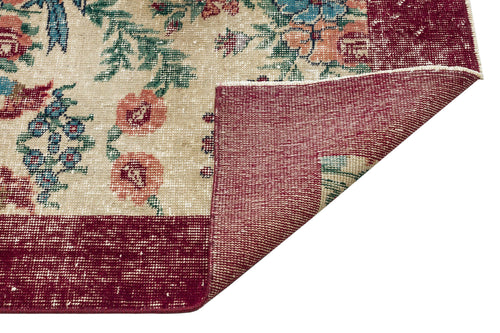 Atina Beige Vintage Wool Handmade Area Rug 4'4" x 8'1"