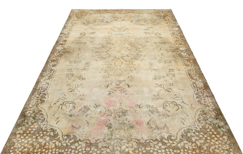 Atina Beige Vintage Wool Handmade Area Rug 6'0" x 9'5"