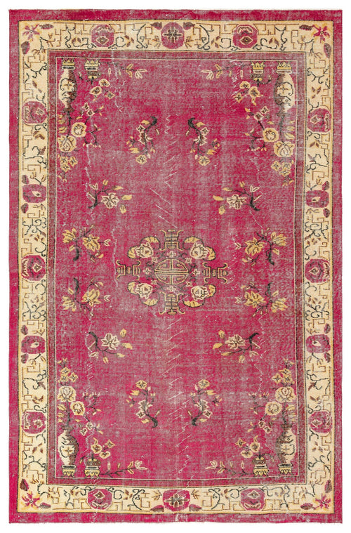 Atina Red Vintage Wool Handmade Area Rug 5'10" x 8'11"