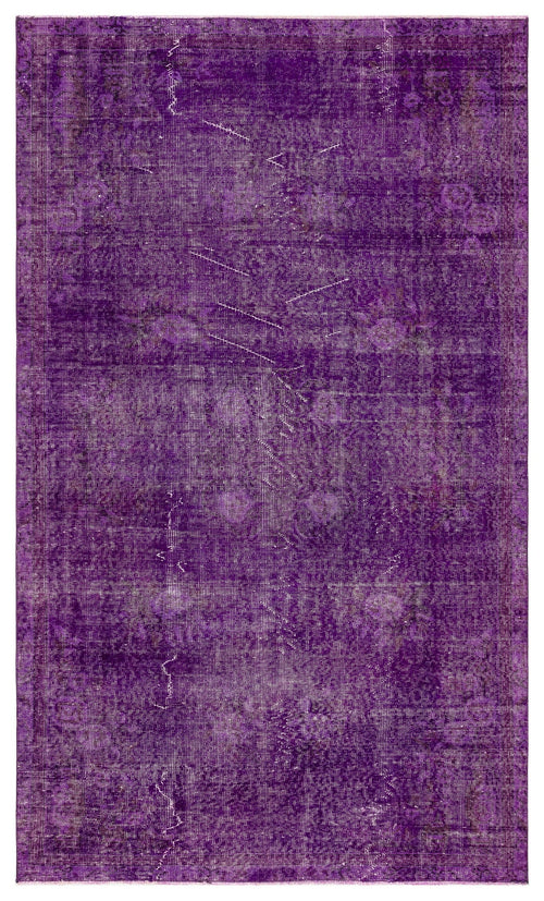 Atina Purple Vintage Wool Handmade Area Rug 5'0" x 8'5"