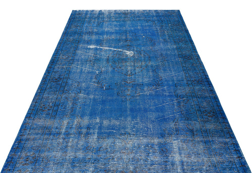 Atina Blue Vintage Wool Handmade Area Rug 5'6" x 9'8"