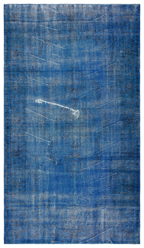 Atina Blue Vintage Wool Handmade Area Rug 5'6" x 9'8"