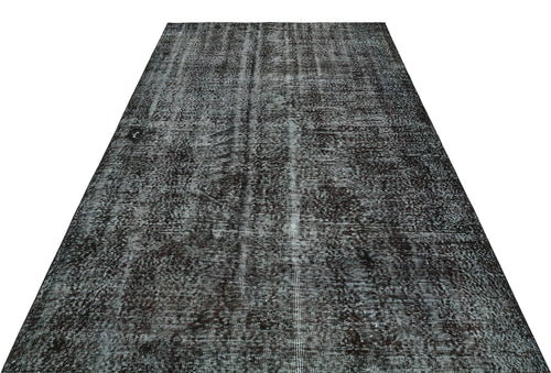Atina Black Vintage Wool Handmade Area Rug 5'5" x 9'2"