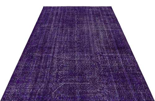 Atina Purple Vintage Wool Handmade Area Rug 5'3" x 7'8"