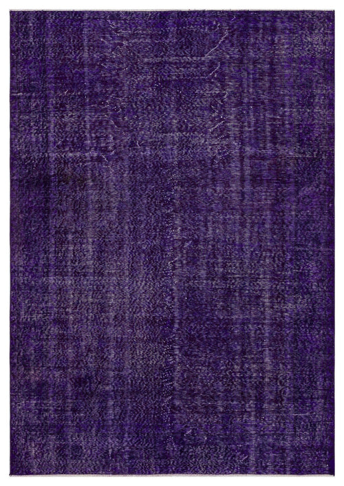 Atina Purple Vintage Wool Handmade Area Rug 5'3" x 7'8"