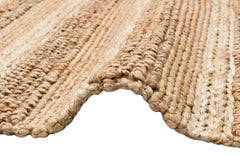 Gainehhville Beige Striped Cotton Jute Rug
