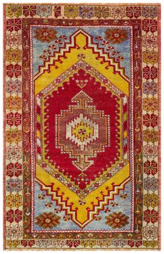 Kavala Red Classic Wool Handmade Area Rug 3'3" x 4'10"