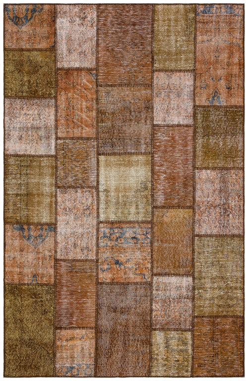 Iskece Brown Vintage Wool Handmade Area Rug 5'10" x 9'2"
