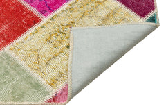 Iskece 36176 Beige Patchwork Wool Handmade Area Rug 5'4" x 7'7"