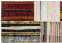 Teselya 36183 Beige Striped Wool Handmade Area Rug 5'3" x 7'7"