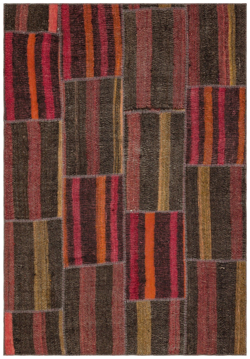 Teselya Brown Vintage Wool Handmade Area Rug 5'3" x 7'7"