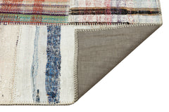 Teselya 36194 Beige Striped Wool Handmade Area Rug 5'3" x 7'7"