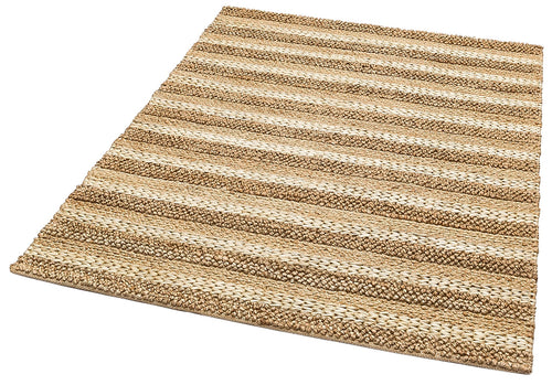 Gainehhville Beige Striped Cotton Jute Rug