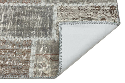 Iskece Grey Vintage Wool Handmade Area Rug 2'7" x 4'10"