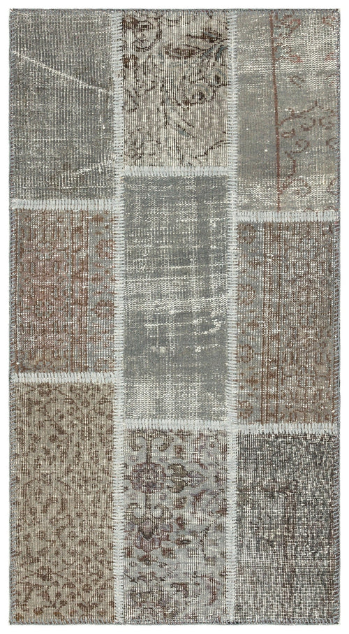 Iskece Grey Vintage Wool Handmade Area Rug 2'7" x 4'10"