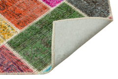 Iskece 36215 Beige Patchwork Wool Handmade Area Rug 4'0" x 6'0"