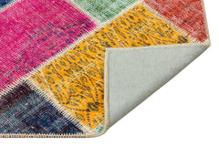 Iskece 36218 Beige Patchwork Wool Handmade Area Rug 4'0" x 6'0"