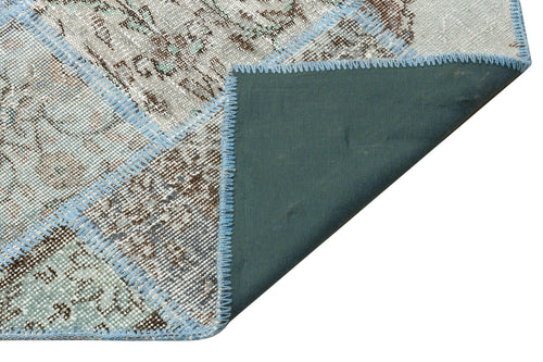 Iskece Blue Vintage Wool Handmade Area Rug 9'3" x 10'5"