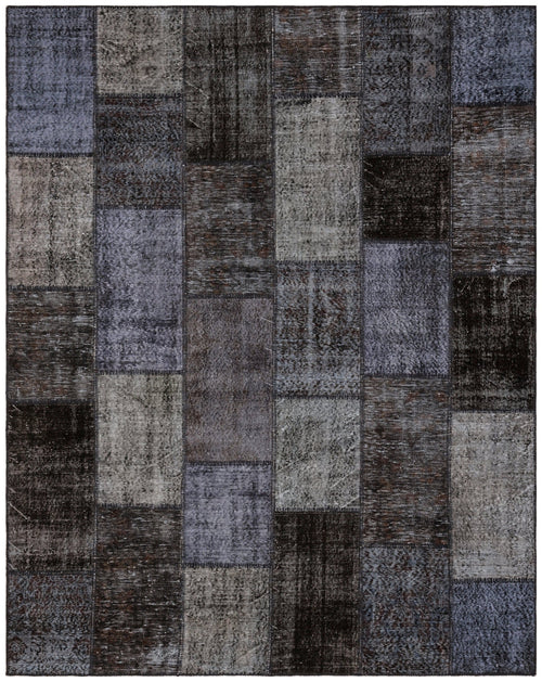 Iskece Grey Vintage Wool Handmade Area Rug 7'10" x 9'10"