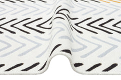 Yellow Geometric Kilim - Cotton Woven Rug | Washable Flatweave Carpet