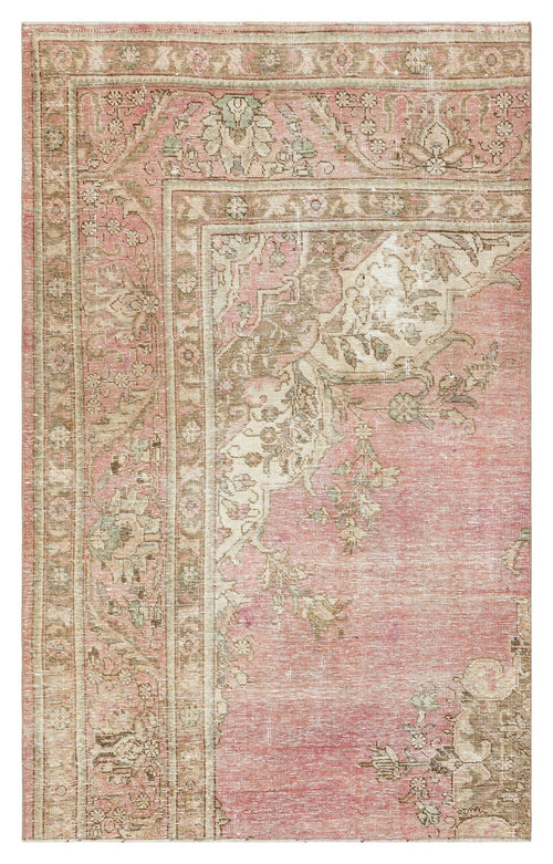 Epir Beige Vintage Wool Handmade Area Rug 4'0" x 6'7"