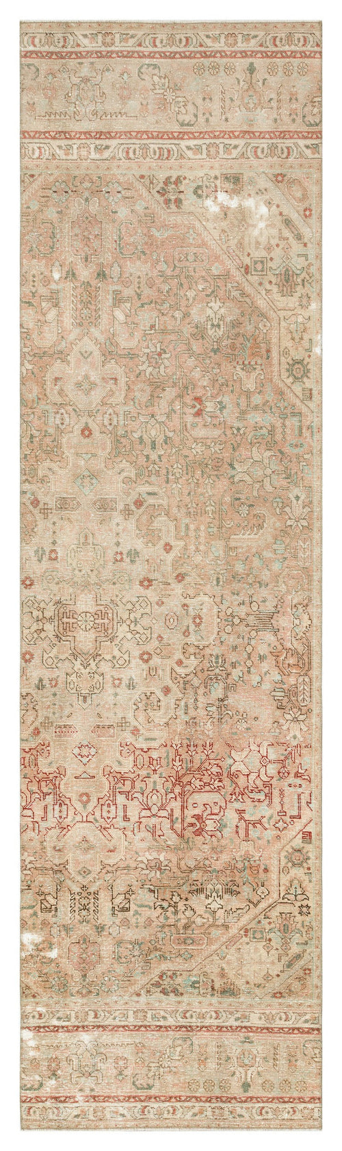 Epir Beige Vintage Wool Handmade Area Rug 2'7" x 9'6"