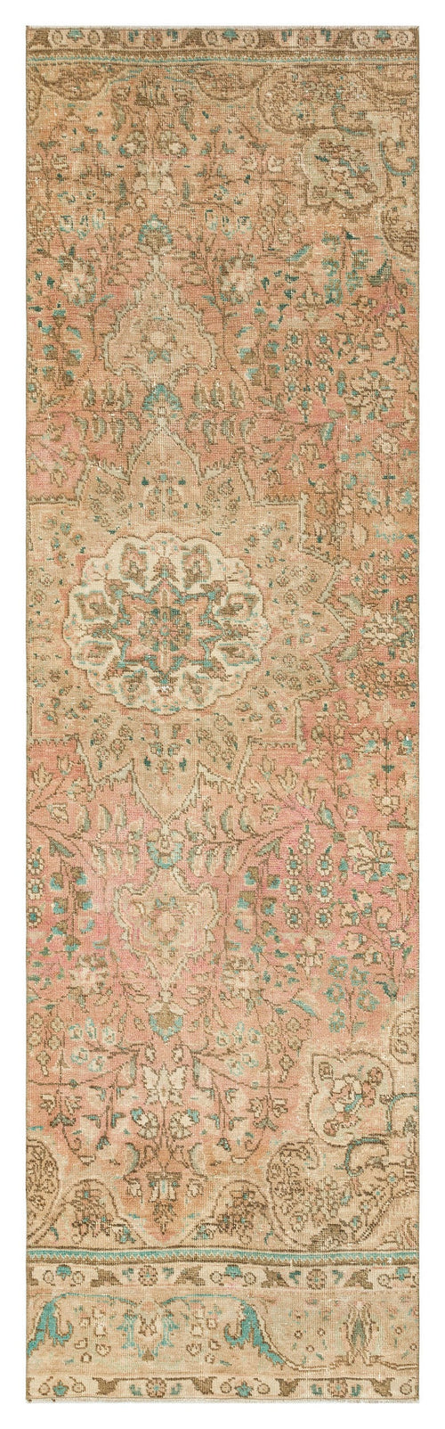 Epir Beige Vintage Wool Handmade Area Rug 2'9" x 9'1"