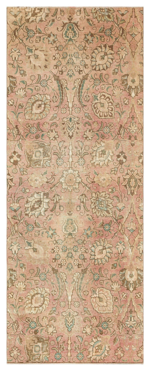 Epir Beige Vintage Wool Handmade Area Rug 3'7" x 9'1"