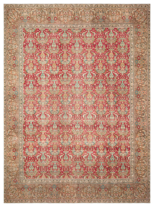 Epir Cream Vintage Wool Handmade Area Rug 9'4" x 12'6"