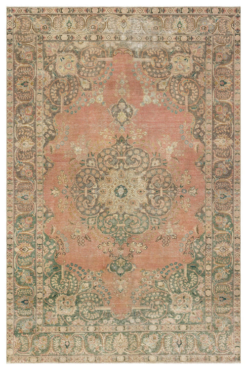 Epir Beige Vintage Wool Handmade Area Rug 6'2" x 9'5"