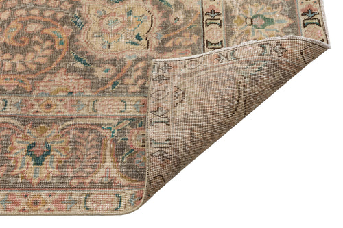 Epir Beige Vintage Wool Handmade Area Rug 6'2" x 9'5"