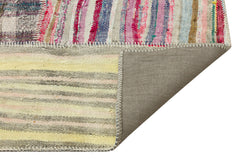 Teselya 36305 Beige Striped Wool Handmade Area Rug 5'2" x 7'3"