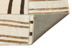Teselya 36311 Beige Striped Wool Handmade Area Rug 5'3" x 7'8"