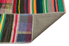 Teselya Beige Striped Wool Handmade Area Rug 5'2" x 7'2"