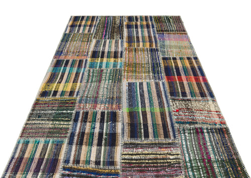Teselya 36317 Multy Striped Wool Handmade Area Rug 5'1" x 7'7"