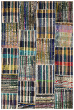 Teselya 36317 Multy Striped Wool Handmade Area Rug 5'1" x 7'7"