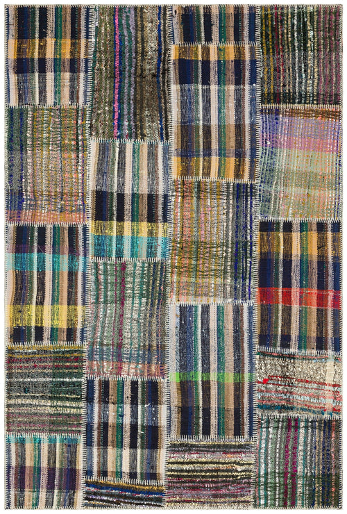 Teselya 36317 Multy Striped Wool Handmade Area Rug 5'1" x 7'7"