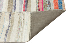 Teselya 36321 Beige Striped Wool Handmade Area Rug 5'2" x 7'8"